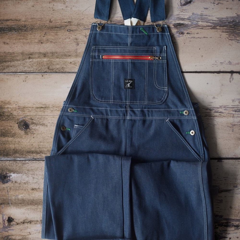 LC King Indigo Denim High Back Overalls 30x32